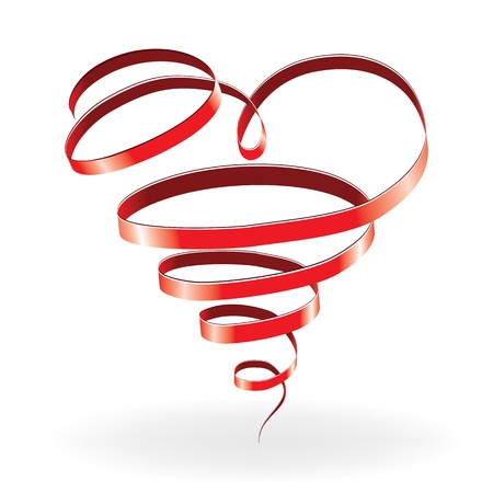 Heart love card, valentine day, background with ribbonのイラスト素材
