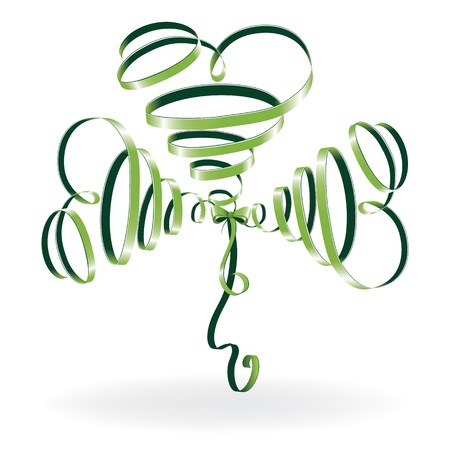 Abstract shamrock with ribbon, green creative clover. St Patrickのイラスト素材