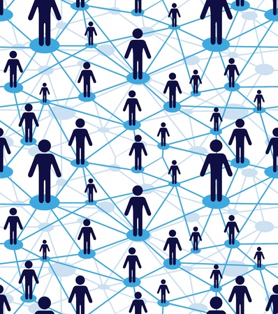 Business team, people icon web. Vector diagram, network communication. Partnership, employee. Relation concept wallpaper. Crowd seamless background.のイラスト素材