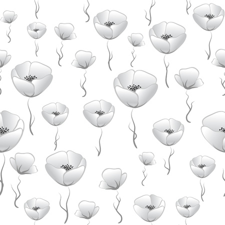 Flower seamless background  Poppy vector  Art border pattern  Floral vintage design  Pretty cute wallpaper  Feminine filigreeのイラスト素材