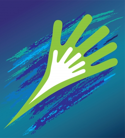 Hand of the child in father encouragement help  Support moral のイラスト素材