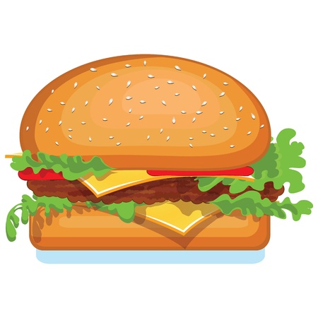 Hamburger icon isolated on white  food illustration のイラスト素材