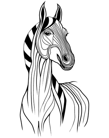 Horse head vector animal illustration for t-shirt. Sketch tattoo design.のイラスト素材