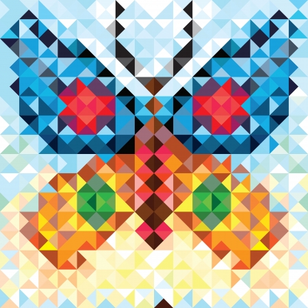 Seamless butterfly pattern of geometric shape  Colorful mosaic banner triangle vector hipster background のイラスト素材