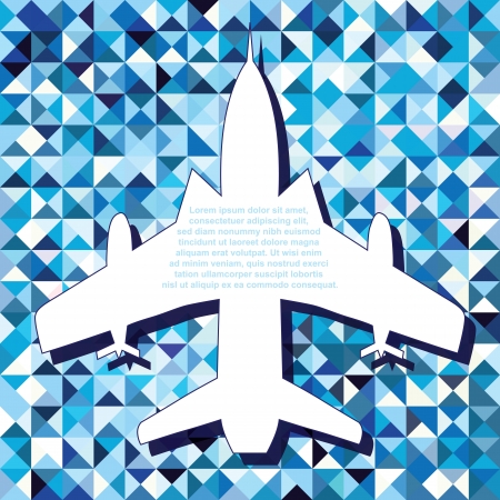 Plane space for text air fly cloud sky geometric blue  seamless travel background  Airplanes vector illustration のイラスト素材