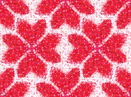 Flower seamless love pattern of geometric heart  Colorful diamond mosaic banner triangle vector hipster background のイラスト素材