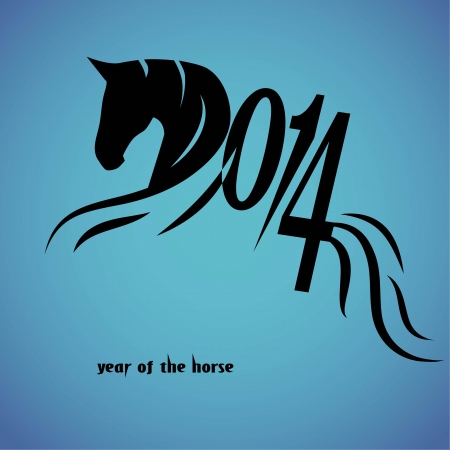 Horse 2014 year chinese symbol vector illustration image tattoo design のイラスト素材