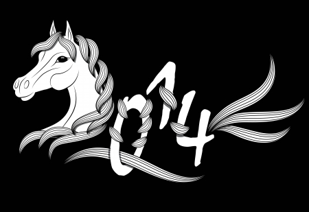 Horse 2014 year Chinese symbol illustration image tattoo design のイラスト素材