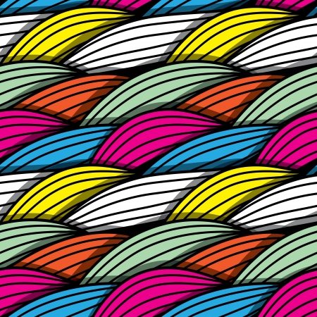 Seamless abstract hand-drawn waves pattern, wavy background can be used for wallpaper , web page surface texture  Gorgeous floral backgroundのイラスト素材