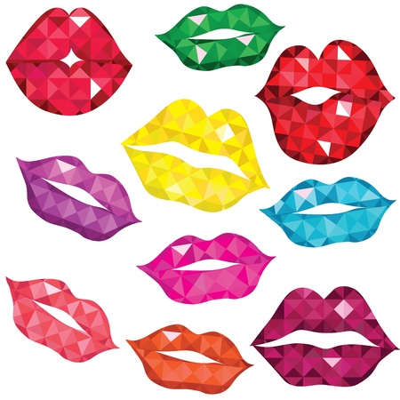 Woman gloss lip mouth kiss  Female red lipstick  art illustrationのイラスト素材