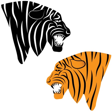 Tiger head animal illustration for t-shirt  Sketch tattoo design のイラスト素材