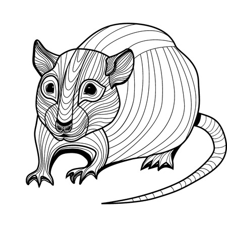 Rat or mouse head vector animal illustration for t-shirt  Sketch tattoo design のイラスト素材