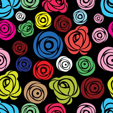 Seamless flower background with rose, element for design, vector illustration のイラスト素材