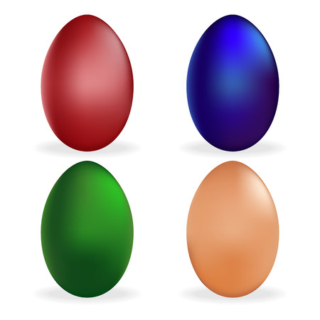 Set Easter egg icon. Vector holiday symbol isolated on white.のイラスト素材