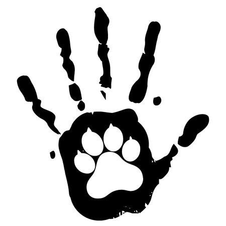 dog pet animal paw care logo template, vector illustration concept for animal business servicesのイラスト素材