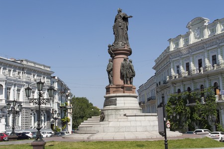 The monument to Catherine 2 in Odessa photo, Ukraine, Europe.のeditorial素材