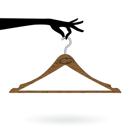 Hand hold hanger vector illustrationのイラスト素材