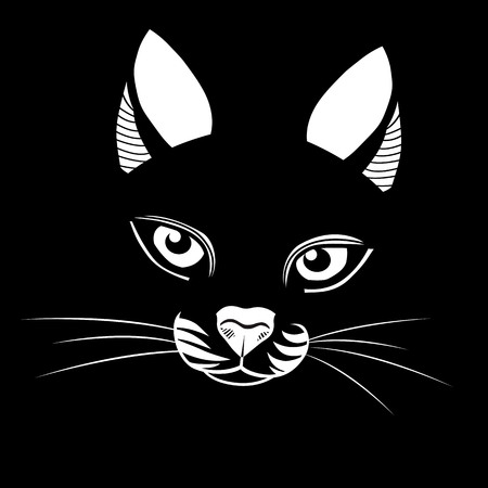Cat head vector animal illustration for t-shirt. Sketch tattoo design.のイラスト素材