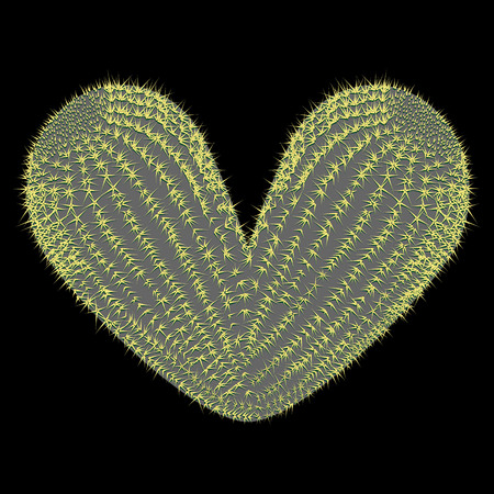 heart shaped prickly pear cactus vector illustrationのイラスト素材
