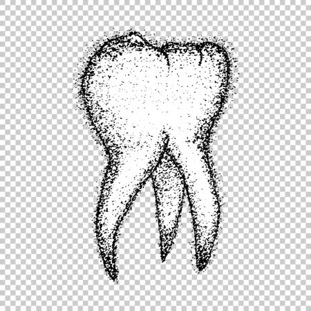 Cartoon tooth vector grunge tattooのイラスト素材