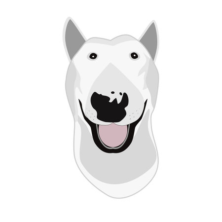 Bullterrier vector portrait of dog English bull terrier. Modern dog breeds illustration. Interior poster template.のイラスト素材