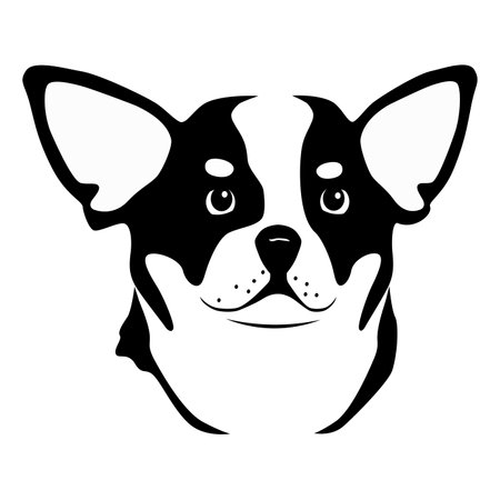 Chihuahua dog vector illustration tattooのイラスト素材