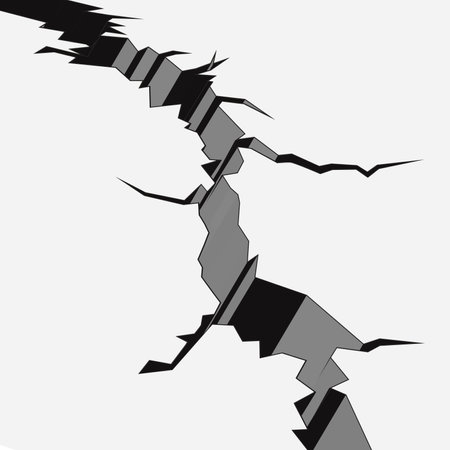 Ground cracks. Earthquake crack, hole effect and cracked surface. Aging or dried ground effects, earth environment danger damage cracks, land destruction. Isolated vector illustrationのイラスト素材