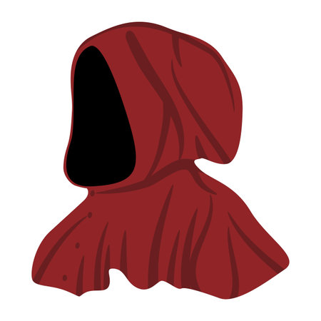 Hidden person, incognito, invisible, anonymous in the form of a man with a hood pulled over his face. Isolated vector illustration in a circle, icon, emblem, avatarのイラスト素材