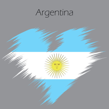 Argentina flag in the shape of a heart, the concept of peace love travet vectorのイラスト素材