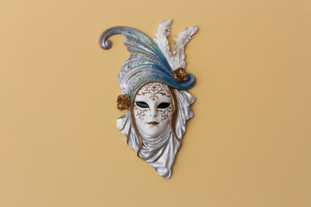 Venetian mask feather bird photoの写真素材