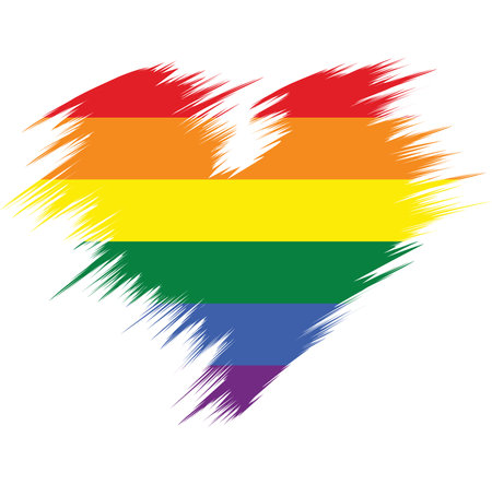 LGBT heart in vector format. Rainbow heart loveのイラスト素材