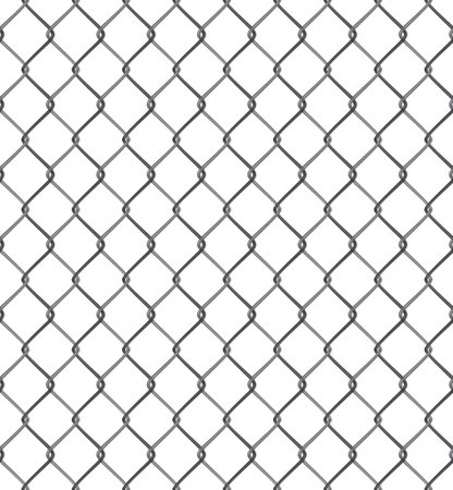 vector illustration of chain link fence wire mesh steel metal isolated on transparent background. Art design gate made. Prison barrier, secured property. Abstract concept graphic elementのイラスト素材