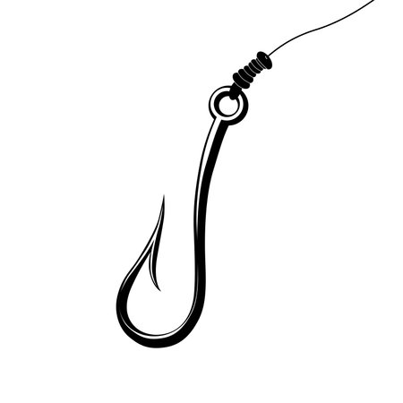 Fishing Hook Icon Design Set Vector Art Illustrationのイラスト素材