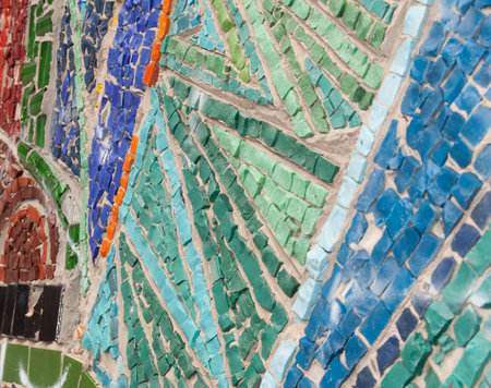 Wall Covered with Irregular Mosaics photoの写真素材