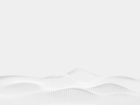 Wavy pattern of white circles on white background. Digital 3D background rendering.の写真素材