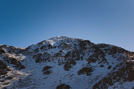 Snowy Andes mountains in Mendoza, Argentina