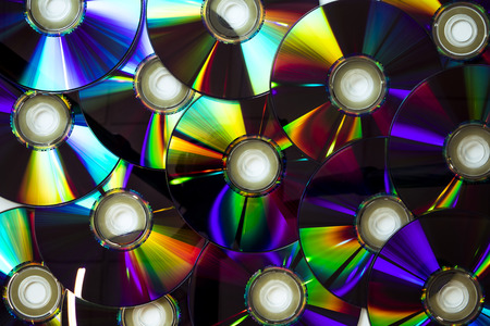 Stacked dvds on white backgroundの写真素材