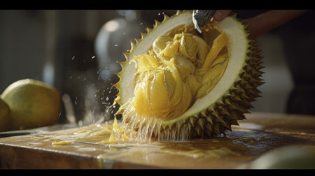 Durian is a king of fruit in Thailand. Durian is the king of fruits.の素材