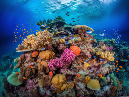 Colorful tropical coral reef and fish in the Red Sea, Egyptの素材