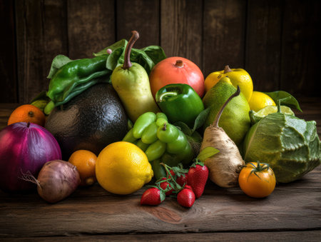 still life  Vegetables, Fruits and other foodstuffsの素材