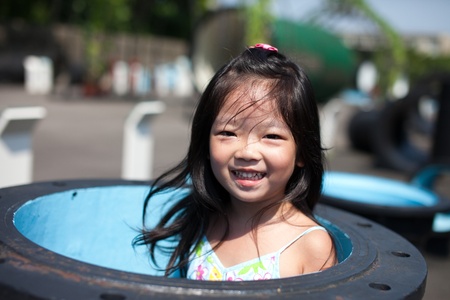 happy time for little girlの写真素材