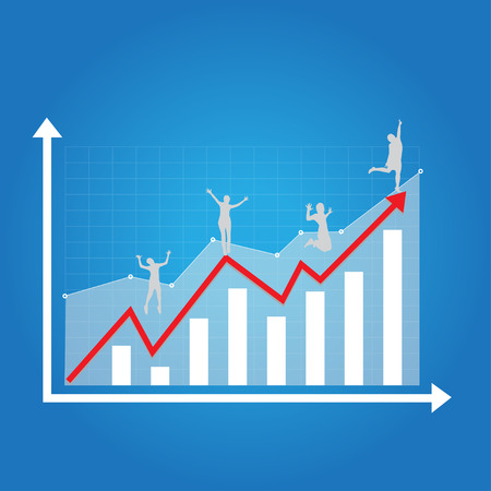 Business graph up. Infographics success. Presentation of business growthのイラスト素材