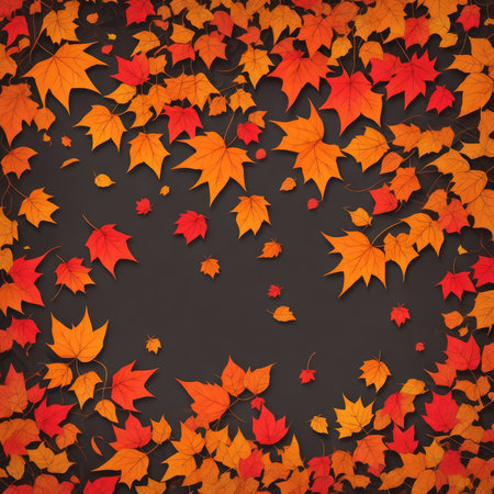Autumn background with maple leaves. vector illustration.の素材