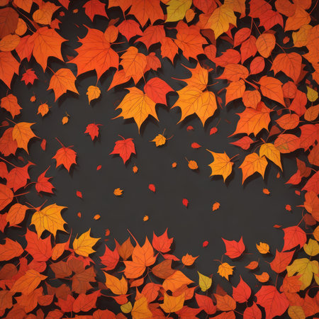 Autumn background with falling leaves. vector illustration.の素材