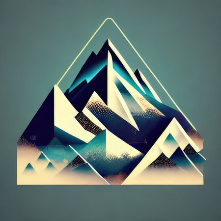 Abstract background with mountains. 3d rendering. Futuristic design.の素材