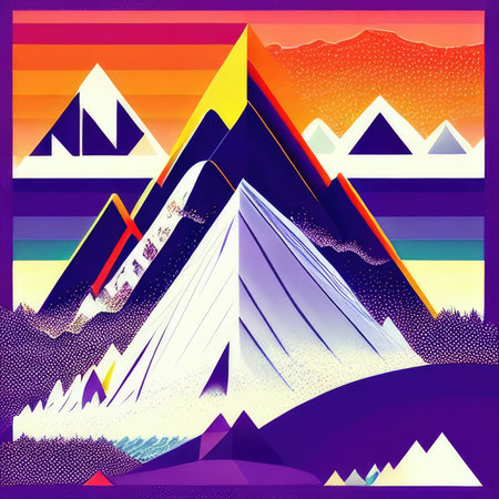 mountain landscape vector illustrationの素材