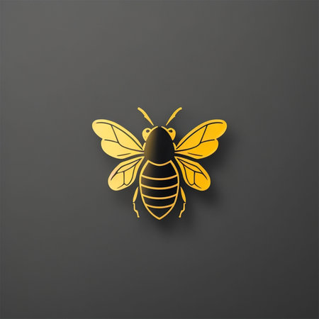 bee icon. vector illustration. Eps 10. Isolated on black background.の素材