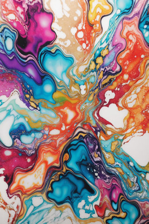 Abstract colorful background. Liquid marble pattern. Colorful background with abstract stains.の素材