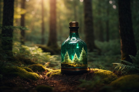 Forest in a bottle fairy tale conceptの素材
