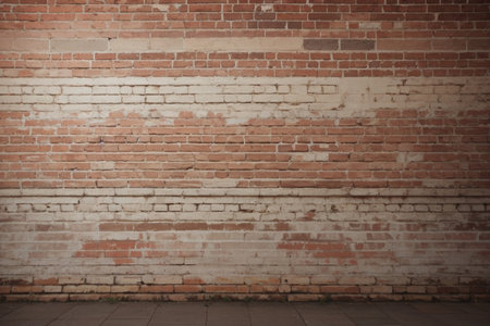 Background of brick wall texture. Vintage tone. Place for text.の素材